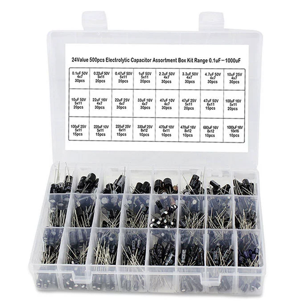Capacitor Kit Assortment - Kit d'assortiment de condensateurs électrolytiques, 500