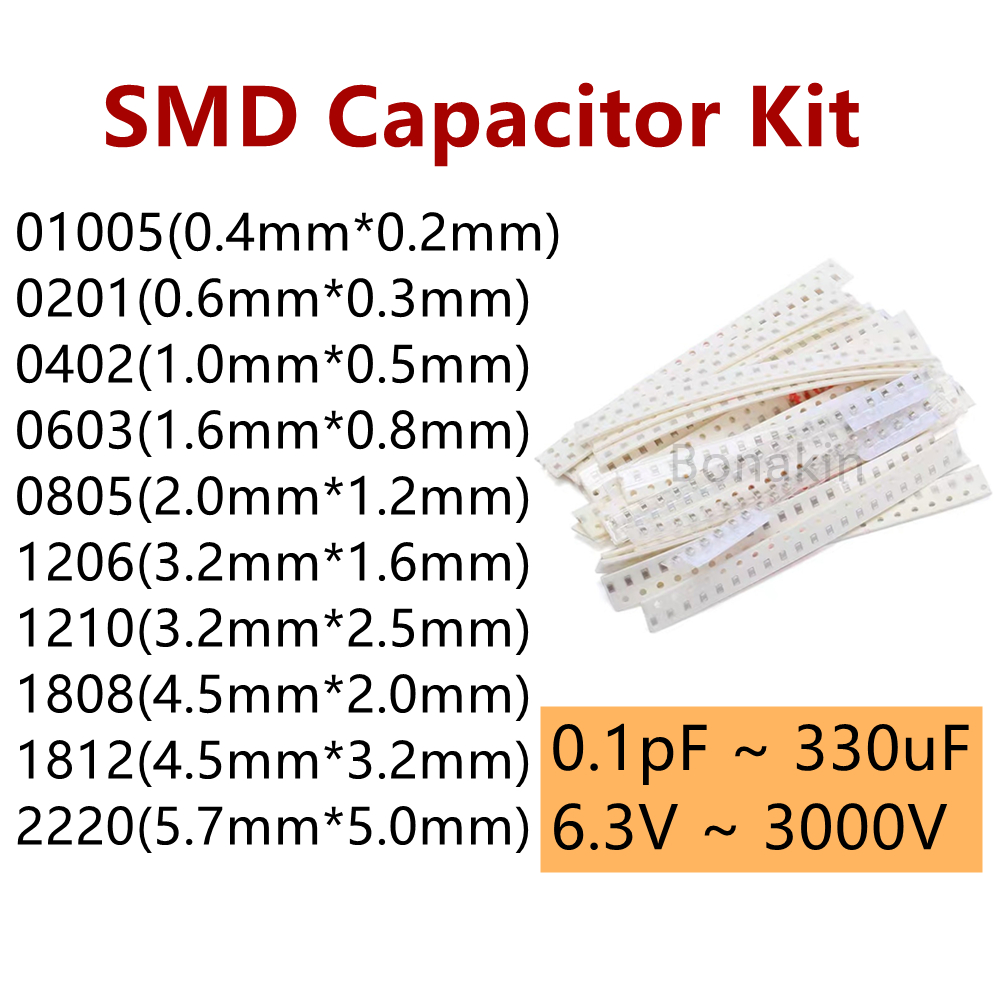 Capacitor Kit Assortment - Kit assorti de condensateurs céramiques SMD,