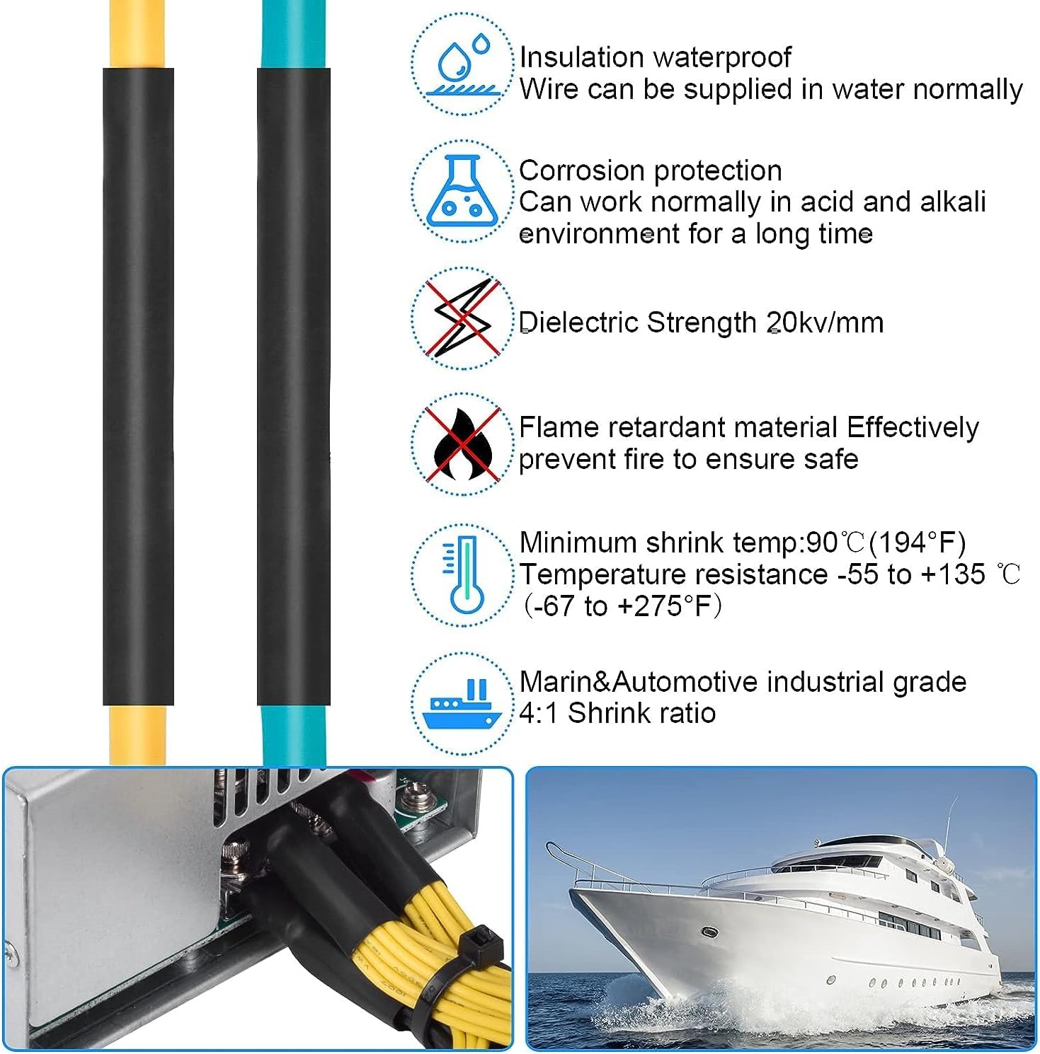 2M thermorétractable 4:1 doubl - Heat Shrink Tubing avis et prix